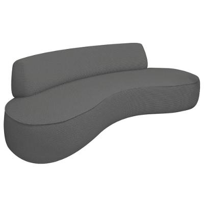 Sofá Curvo 2 Lugares Amsterdã 140cm Linho - Doce Sonho Móveis Cor Cinza Escuro