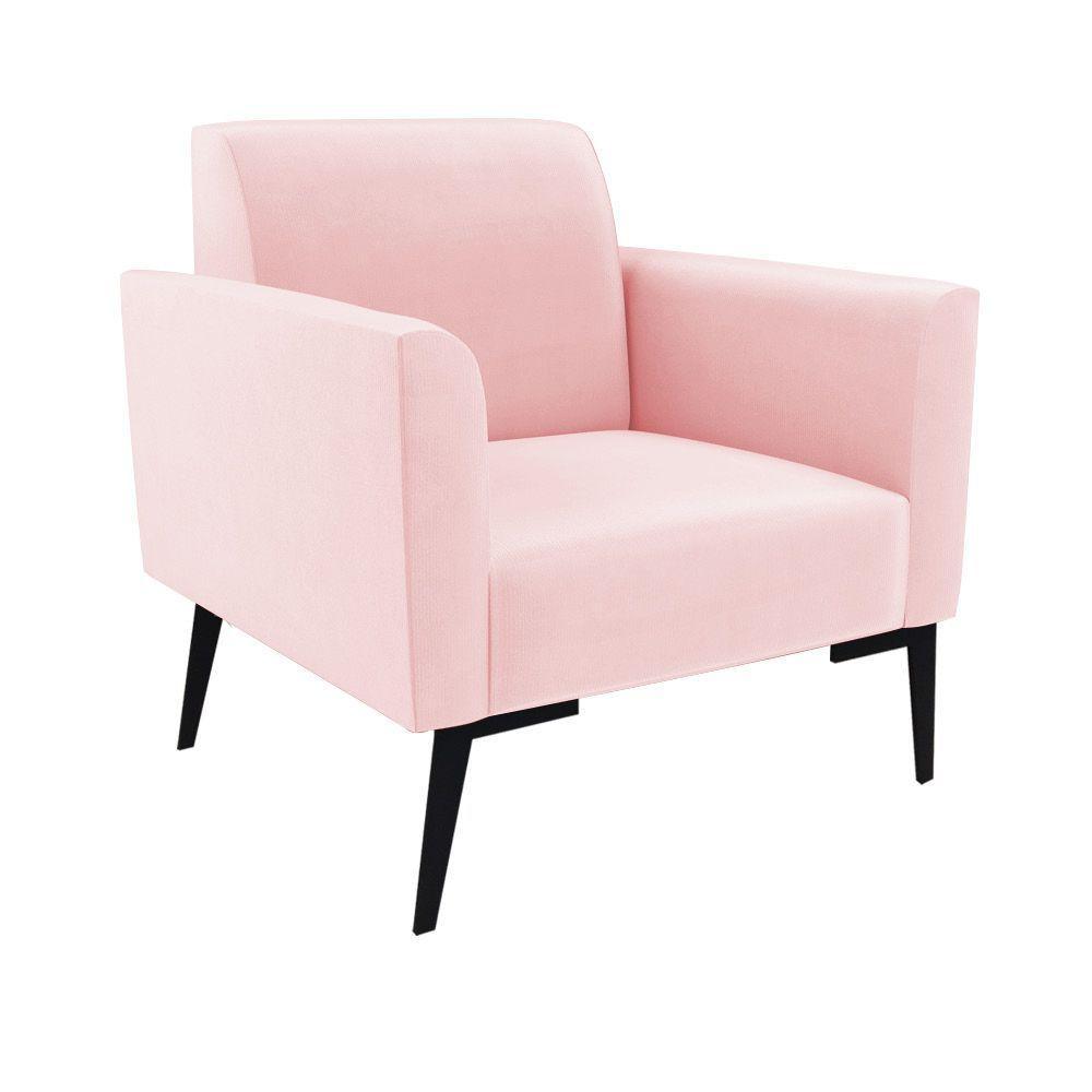 Sofá Namoradeira Com 2 Poltronas Pés Villach Marisa Suede Rosa Bebê D03 - D'rossi - 5