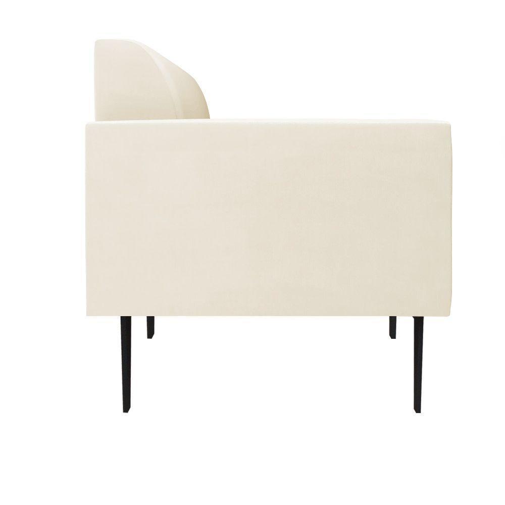 Sofá Namoradeira Com 2 Poltronas Pés Villach Marisa Veludo Bege D03 - D'rossi - 7