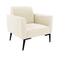 Sofá Namoradeira Com 2 Poltronas Pés Villach Marisa Veludo Bege D03 - D'rossi - 6