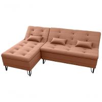 Sofá Cama Com Chaise 3 Lugares 2,00 Mts Nice Matrix Ferrugem