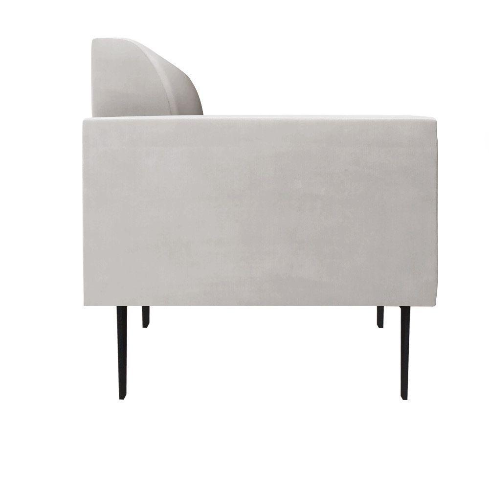 Sofá Namoradeira Com 2 Poltronas Pés Villach Marisa Veludo Cinza D03 - D'rossi - 7