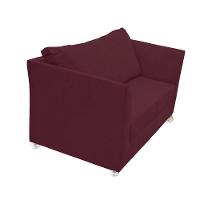 Namoradeira Lisboa 2 Lugares Salão Suede Bordô - 3