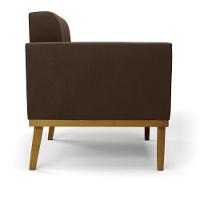 Sofá Namoradeira 2 Lugares Base De Madeira Castanho Elisa Suede D03 - Drossi Cor Marrom - 7