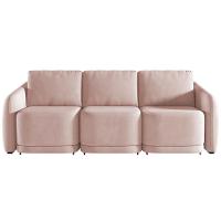 Sofá Cama Para Sala De Estar 4 Lugares 336cm Montserrat K01 Veludo Rosê - Lyam Decor - 6