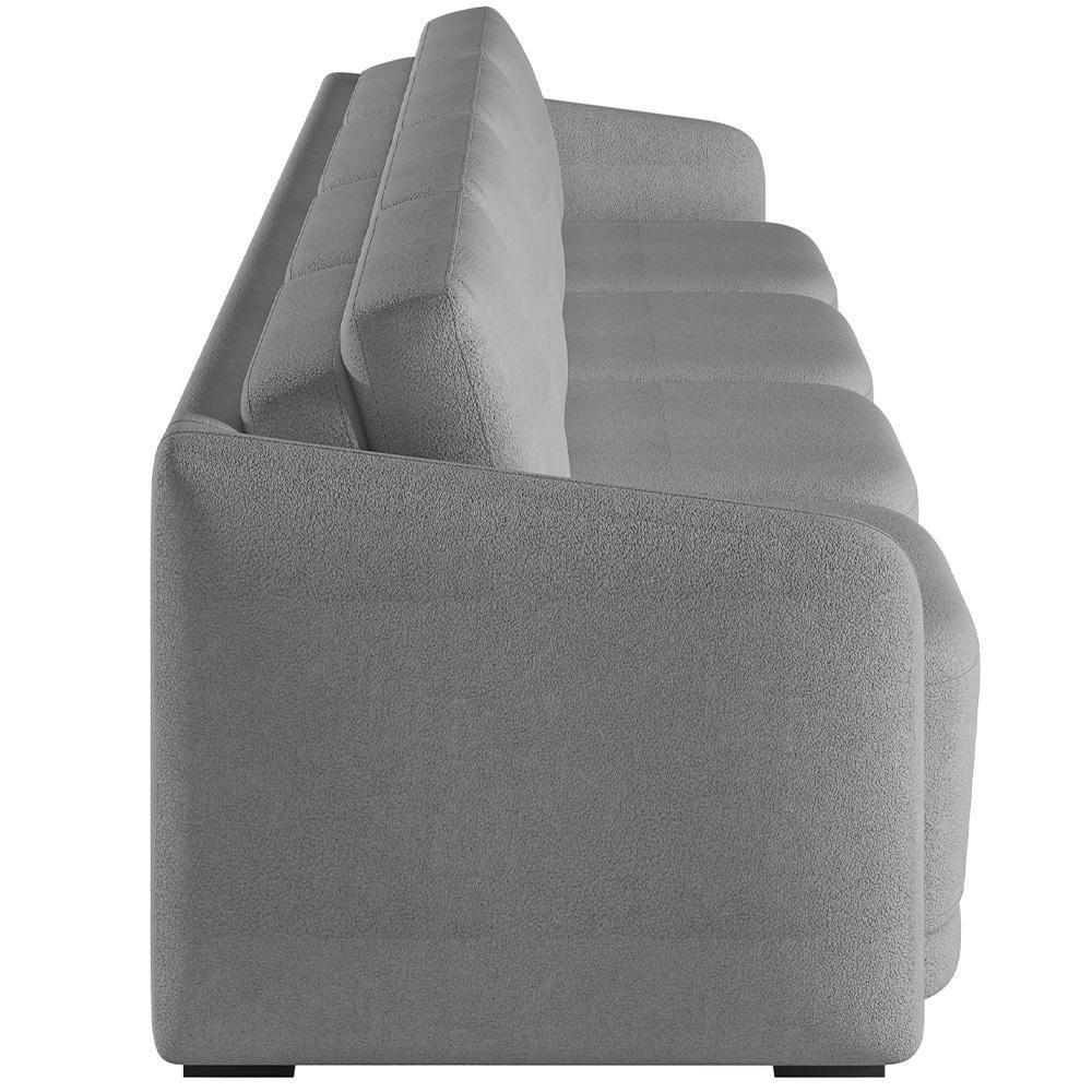 Sofá Cama Para Sala De Estar 4 Lugares 396cm Montserrat K01 Bouclê Cinza - Lyam Decor - 2