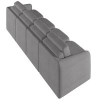 Sofá Cama Para Sala De Estar 4 Lugares 396cm Montserrat K01 Bouclê Cinza - Lyam Decor - 5