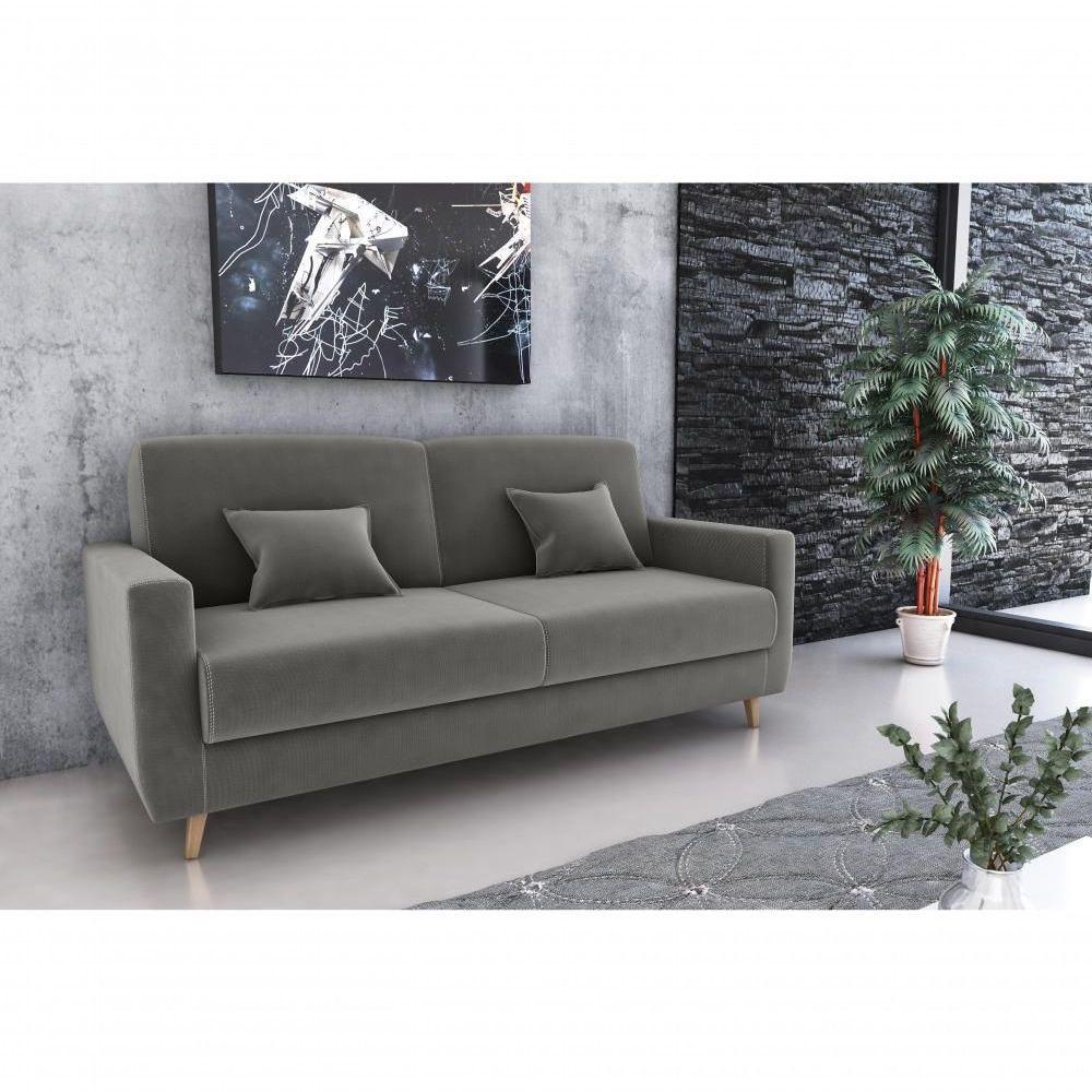 Sofá Cama Emília 2 Lugares 190cm Suede Cinza Matrix - 4