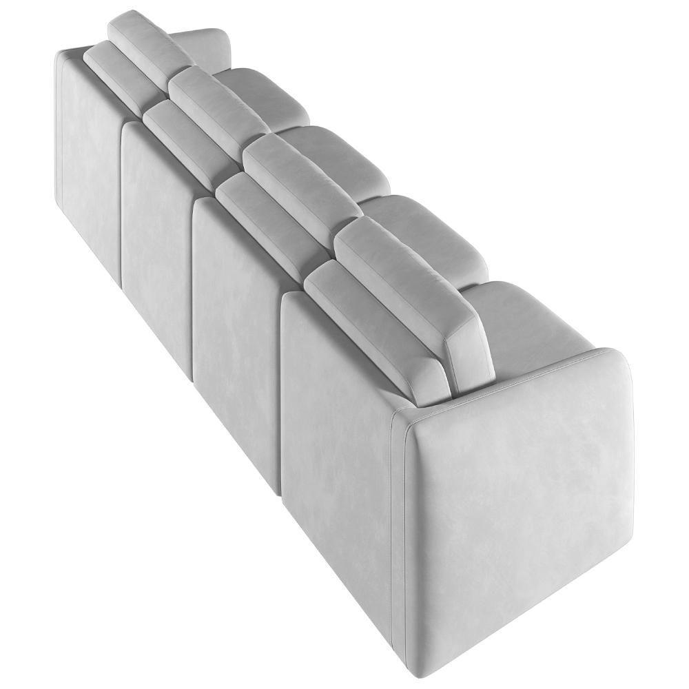 Sofá Cama Para Sala De Estar 4 Lugares 316cm Montserrat K01 Veludo Cinza - Lyam Decor - 8