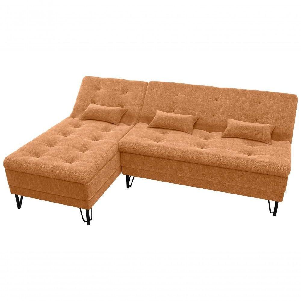 Sofá Cama Com Chaise 3 Lugares 2,00 Mts Nice Matrix Mostarda - 4