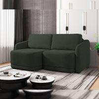 Sofá Cama Para Sala De Estar 3 Lugares 236cm Montserrat K01 Veludo Verde - Lyam Decor - 7