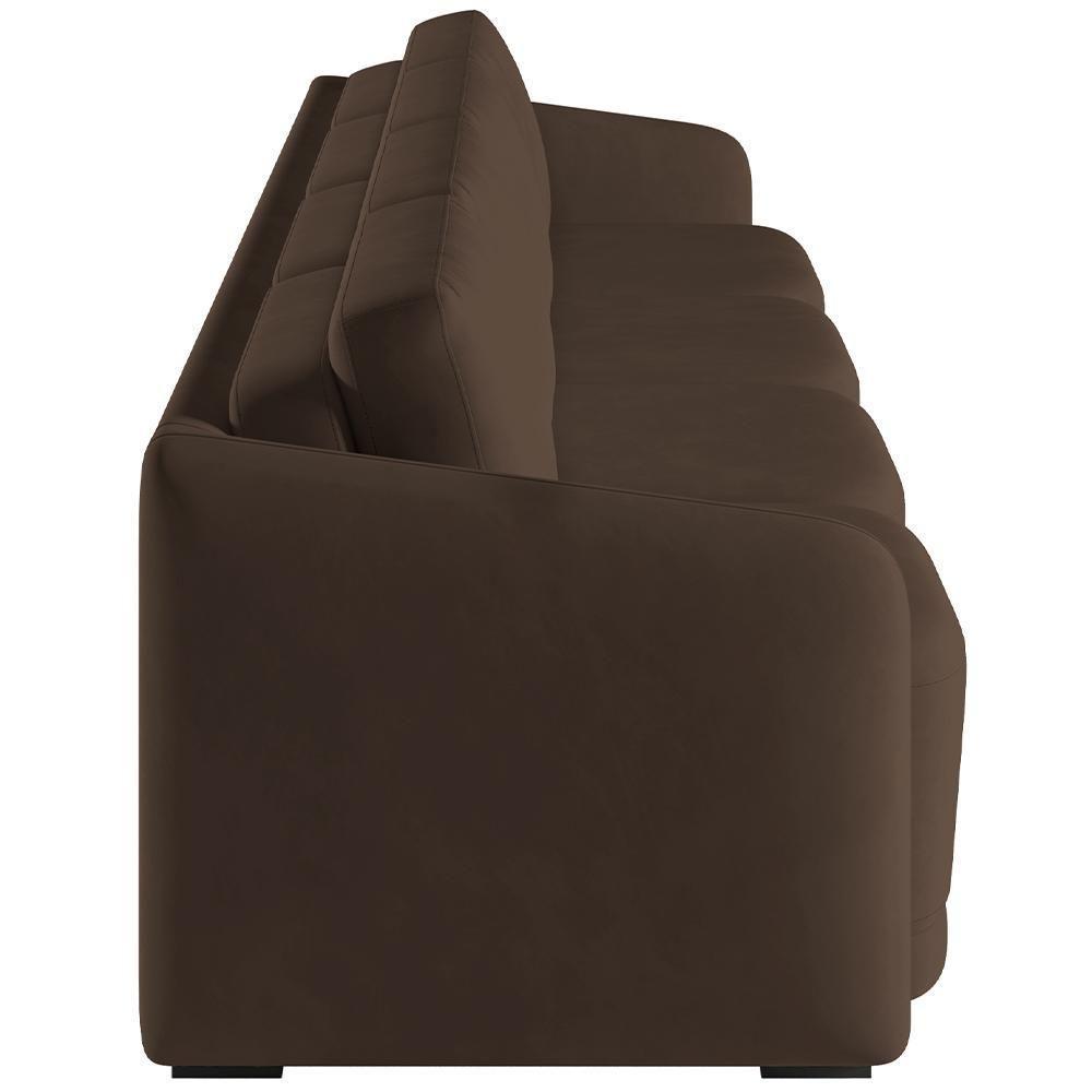 Sofá Cama Para Sala De Estar 4 Lugares 316cm Montserrat K01 Veludo Marrom - Lyam Decor - 2