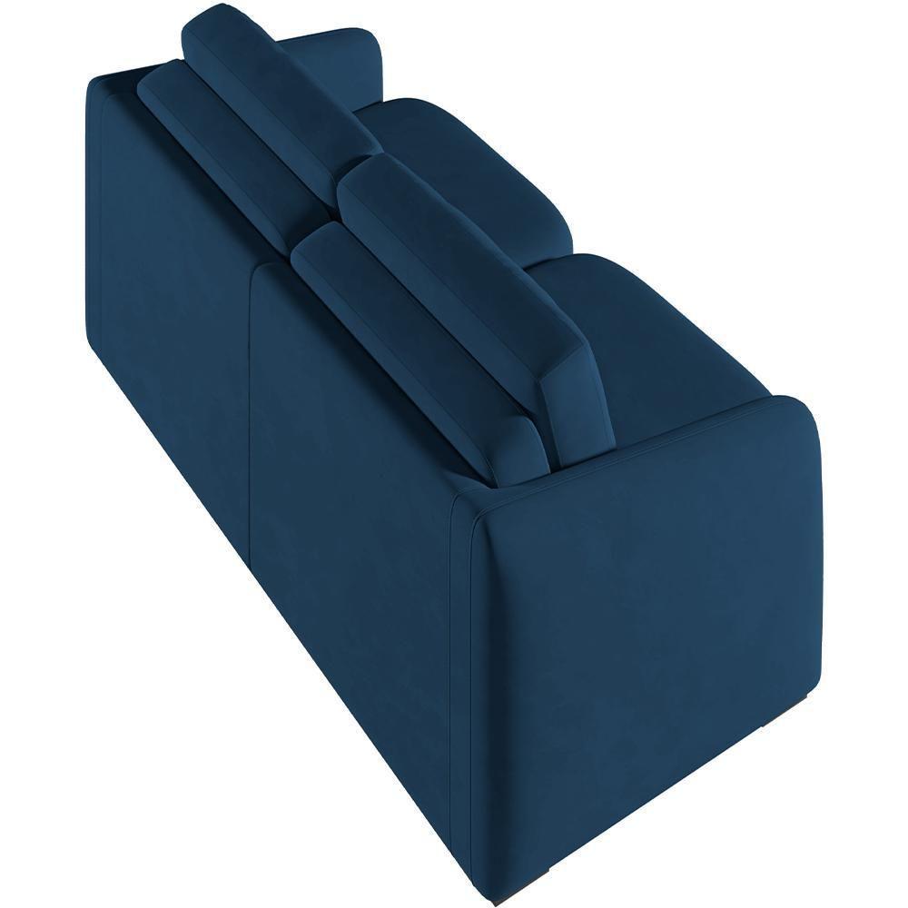 Sofá Cama Para Sala De Estar 2 Lugares 196cm Montserrat K01 Veludo Azul Marinho - Lyam Decor - 5
