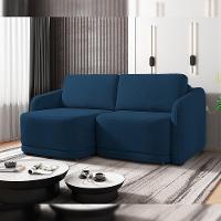 Sofá Cama Para Sala De Estar 2 Lugares 196cm Montserrat K01 Veludo Azul Marinho - Lyam Decor - 7