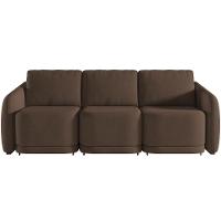 Sofá Cama Para Sala De Estar 4 Lugares 336cm Montserrat K01 Veludo Marrom - Lyam Decor - 6