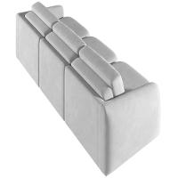 Sofá Cama Para Sala De Estar 4 Lugares 336cm Montserrat K01 Veludo Cinza - Lyam Decor - 5