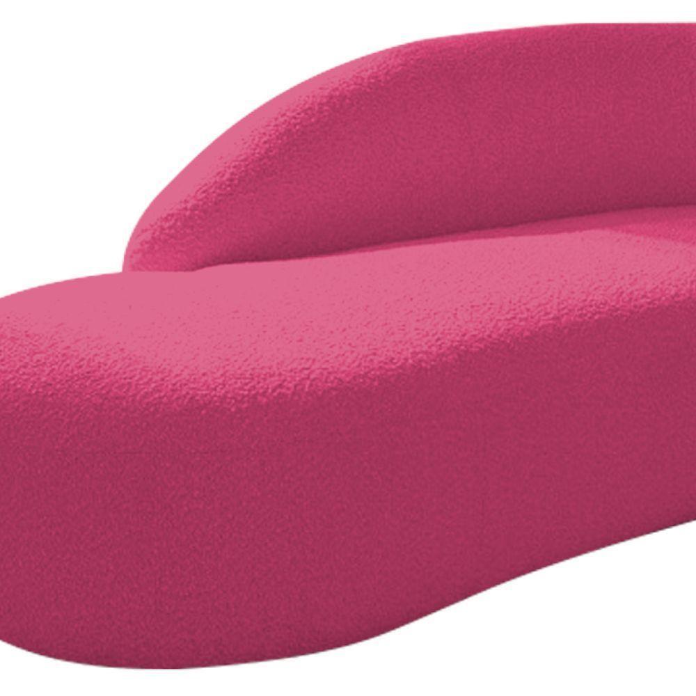 Divã Recamier Curvo Luna 140cm Lado Esquerdo Suede - Adj Decor Cor Pink - 2