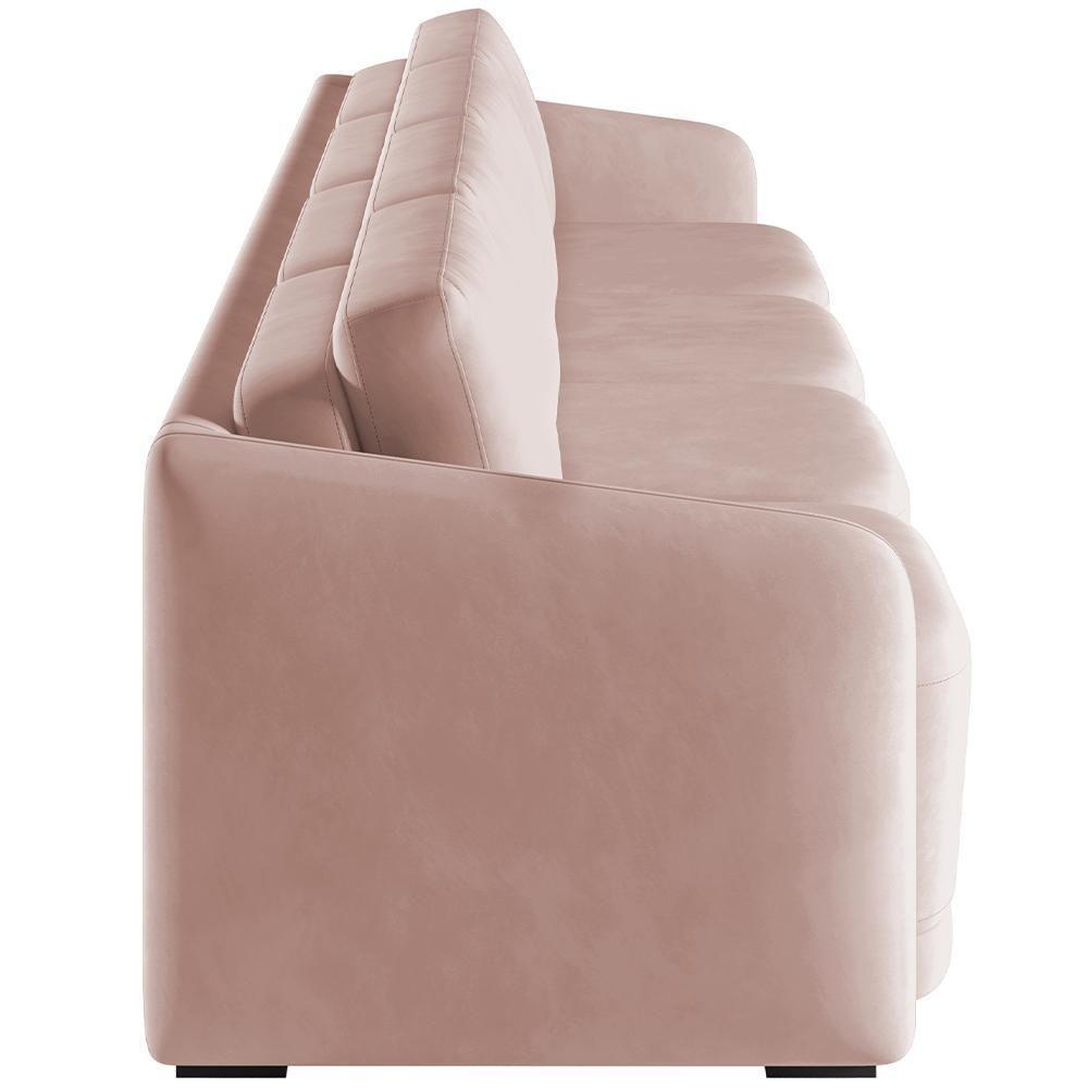 Sofá Cama Para Sala De Estar 4 Lugares 316cm Montserrat K01 Veludo Rosê - Lyam Decor - 2
