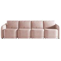 Sofá Cama Para Sala De Estar 4 Lugares 316cm Montserrat K01 Veludo Rosê - Lyam Decor - 6