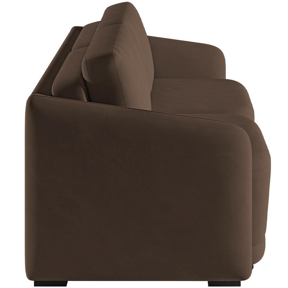 Sofá Cama Para Sala De Estar 2 Lugares 216cm Montserrat K01 Veludo Marrom - Lyam Decor - 2