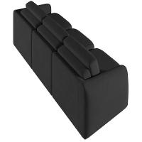 Sofá Cama Para Sala De Estar 3 Lugares 246cm Montserrat K01 Veludo Preto - Lyam Decor - 5