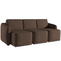 Sofá Cama Para Sala De Estar 3 Lugares 276cm Montserrat K01 Veludo Marrom - Lyam Decor - 1