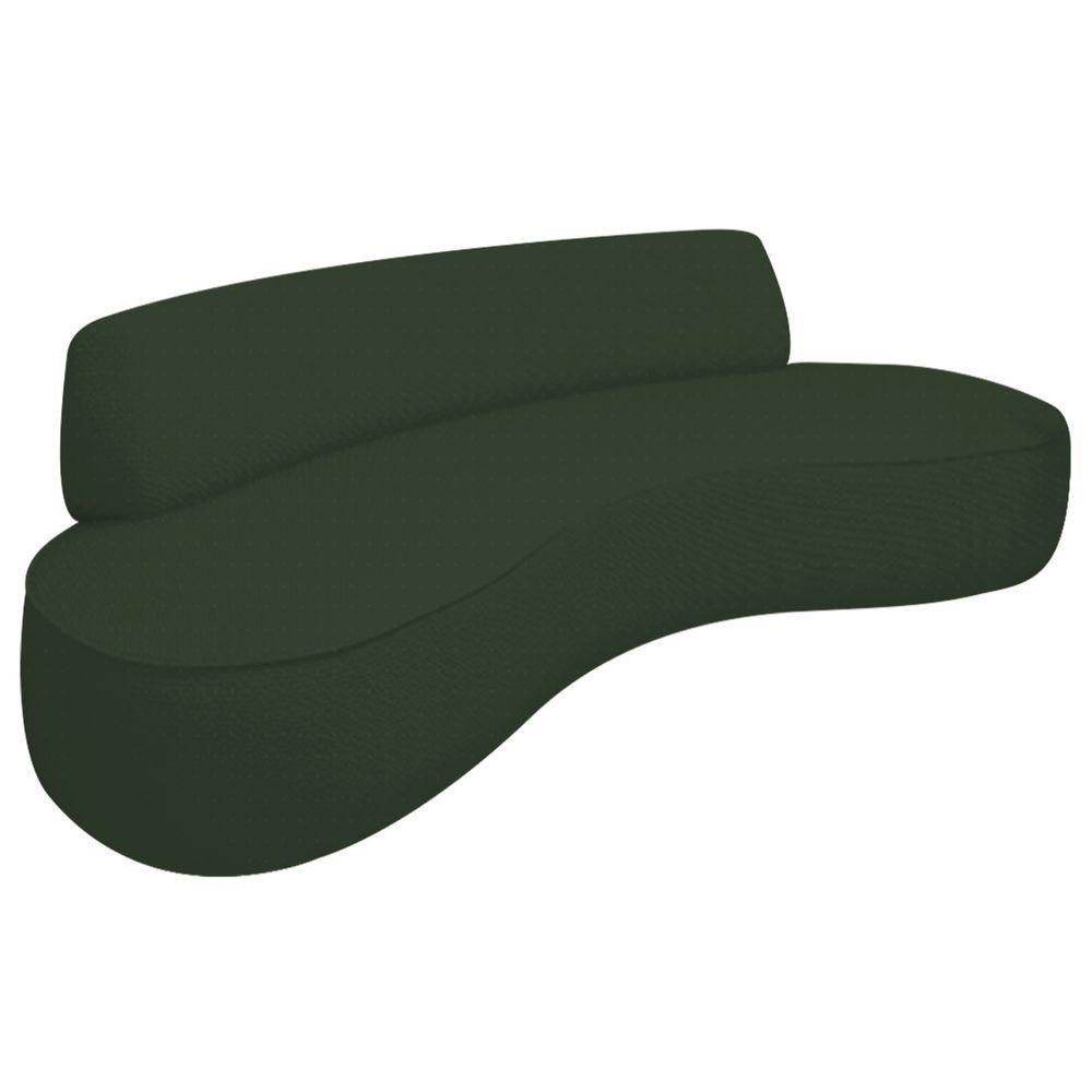 Sofá Curvo 3 Lugares Amsterdã 200cm Linho - Adj Decor Cor Verde - 1