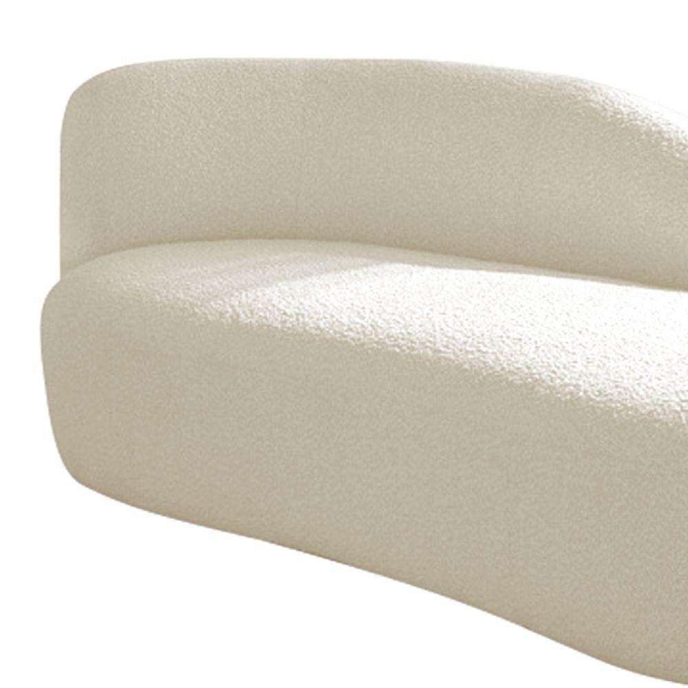 Divã Recamier Curvo Luna 185cm Lado Direito Linho Cor Bege - 3