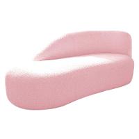 Divã Recamier Curvo Luna 140cm Lado Esquerdo Suede - Amarena Móveis Cor Rosa Bebê - 1