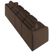 Sofá Cama Para Sala De Estar 4 Lugares 356cm Montserrat K01 Veludo Marrom - Lyam Decor - 5