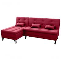 Sofá Cama Com Chaise 3 Lugares 2,00 Mts Nice Matrix Vinho - 1