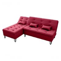 Sofá Cama Com Chaise 3 Lugares 2,00 Mts Nice Matrix Vinho - 3