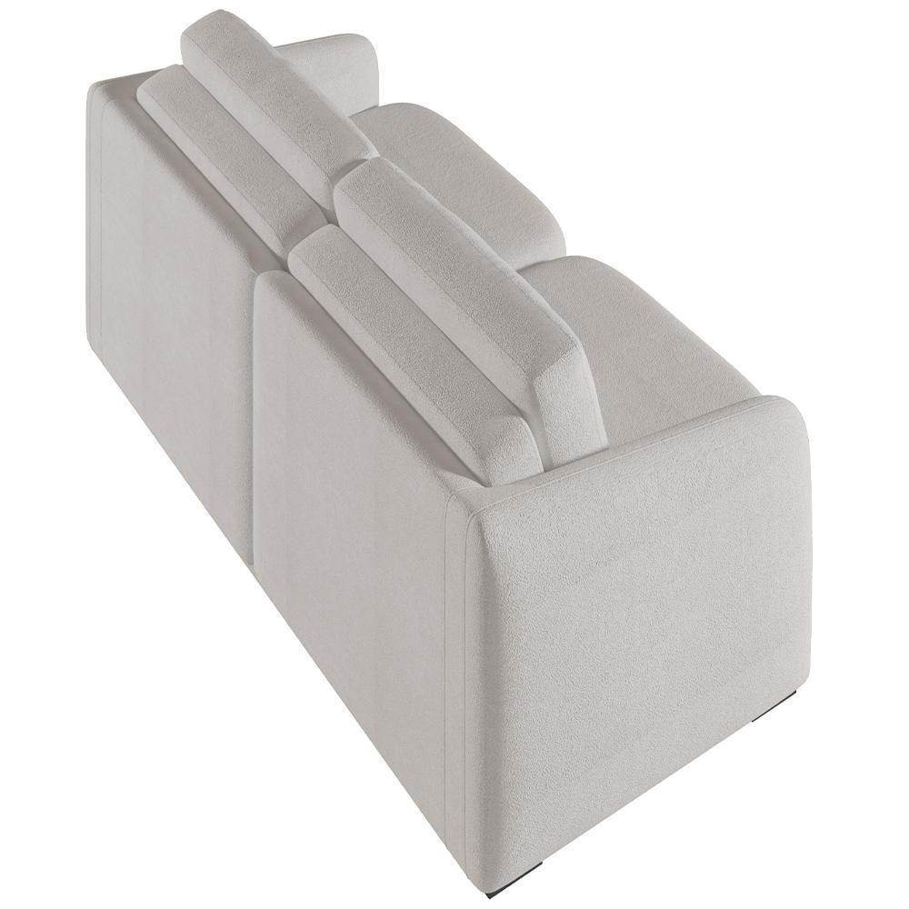 Sofá Cama Para Sala De Estar 3 Lugares 236cm Montserrat K01 Bouclê Creme - Lyam Decor - 5