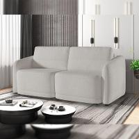 Sofá Cama Para Sala De Estar 3 Lugares 236cm Montserrat K01 Bouclê Creme - Lyam Decor - 7