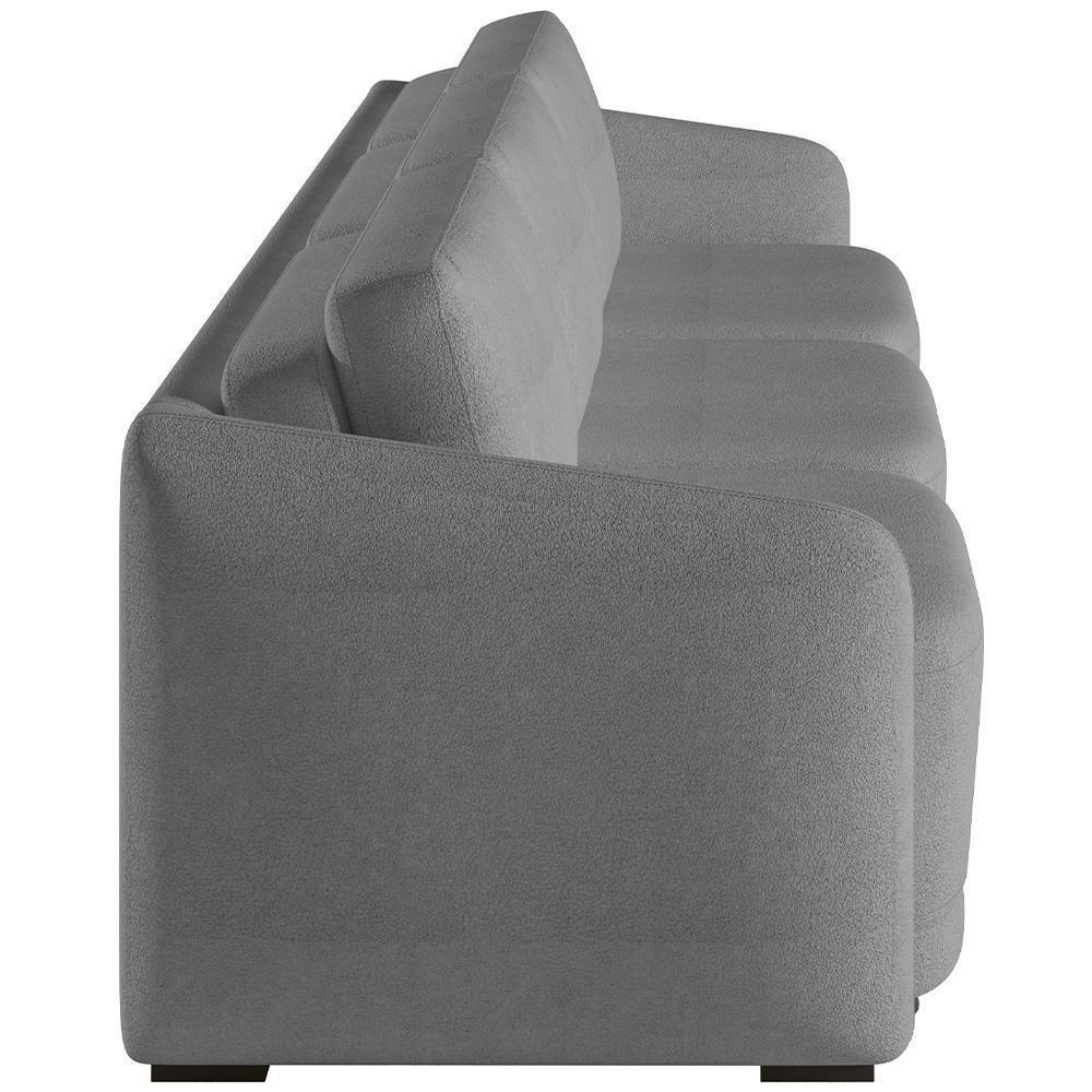 Sofá Cama Para Sala De Estar 4 Lugares 336cm Montserrat K01 Bouclê Cinza - Lyam Decor - 2