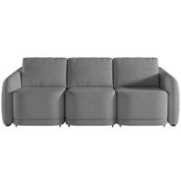 Sofá Cama Para Sala De Estar 4 Lugares 336cm Montserrat K01 Bouclê Cinza - Lyam Decor - 6