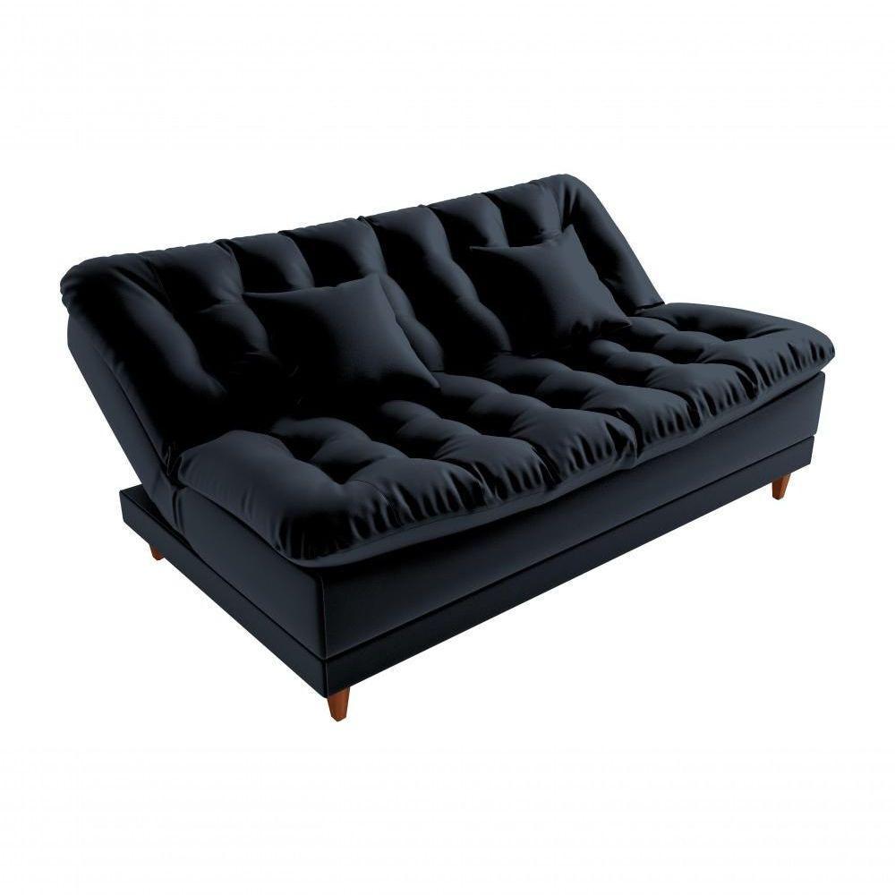 Sofá Cama 3 Lugares 1,85 Mts Duda Matrix Preto - 3