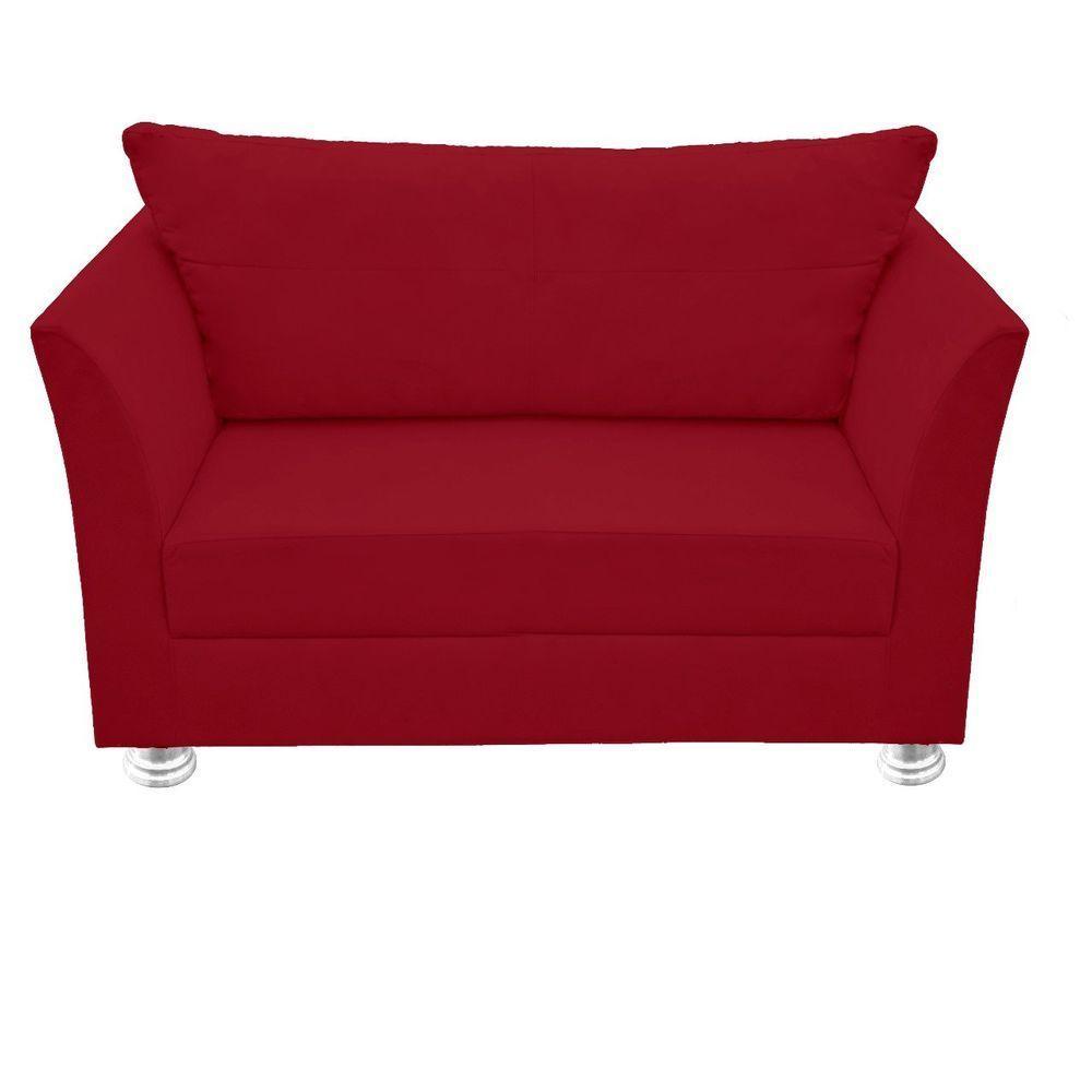 Namoradeira Lisboa 2 Lugares Salão Suede Vermelho - 1