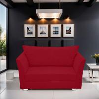 Namoradeira Lisboa 2 Lugares Salão Suede Vermelho - 3