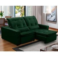Sofa Retratil Reclinavel 2 Lugares 2,80m Atlantis Veludo Verde Lansofbr - 1