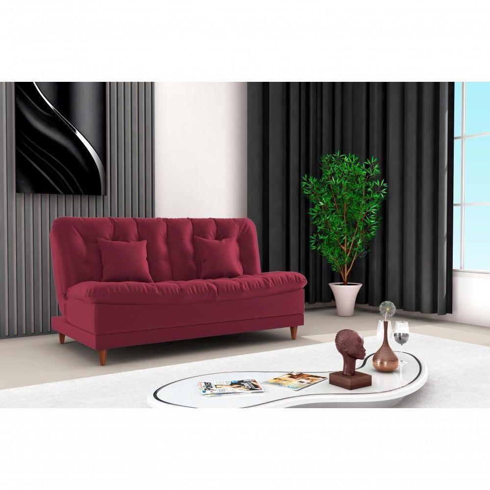 Sofá Cama 3 Lugares 1,85 Mts Duda Matrix Vinho - 4