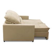 Sofa Retratil Reclinavel 2 Lugares 2,10m Atlantis Veludo Bege Lansofbr - 3