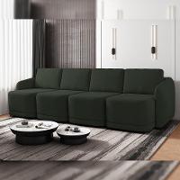 Sofá Cama Para Sala De Estar 4 Lugares 356cm Montserrat K01 Veludo Verde - Lyam Decor - 7