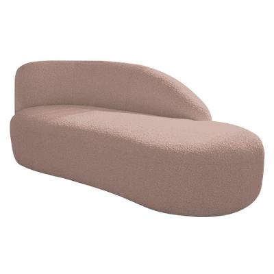 Divã Recamier Curvo Luna 160cm Lado Direito Linho Cor Rosê