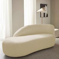 Divã Recamier Curvo Luna 160cm Lado Esquerdo Suede Cor Bege - 2