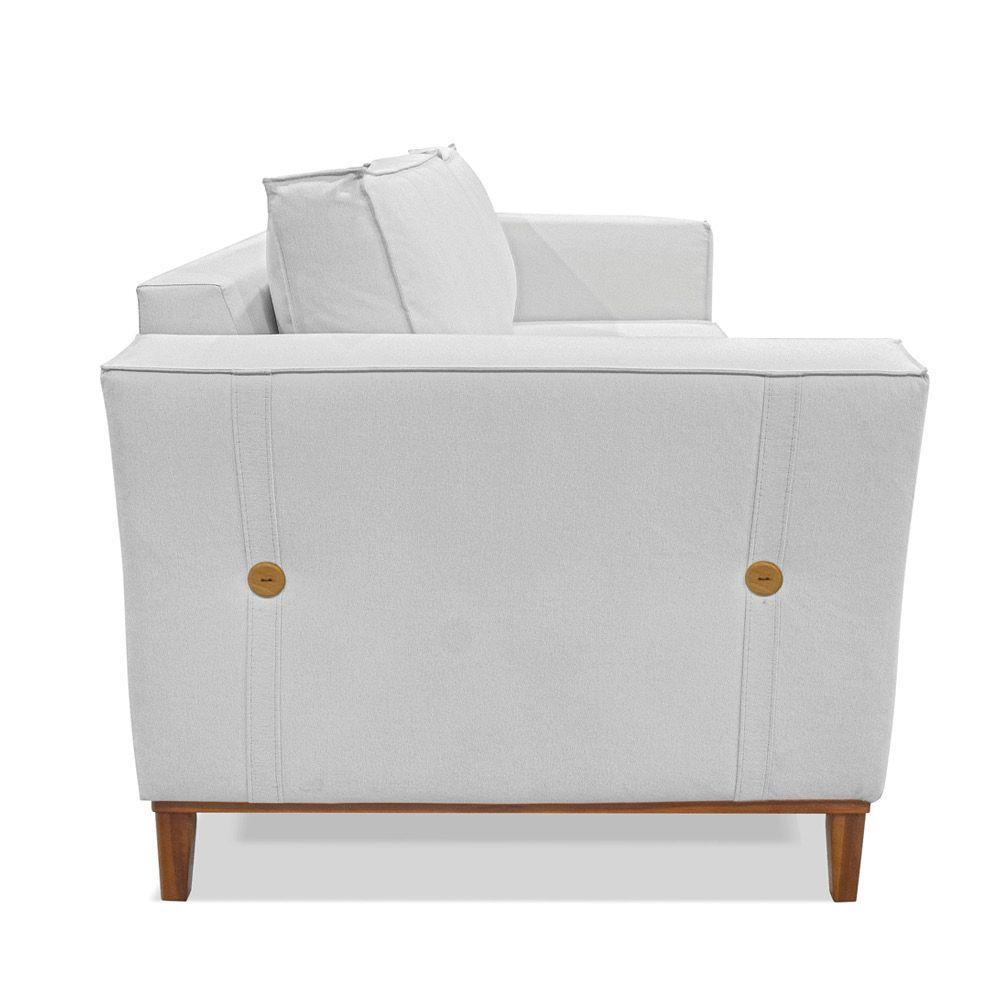 Sofá 2 Lugares Base De Madeira Grace 190 Cm Linho Grigio S04 - D'rossi - 4