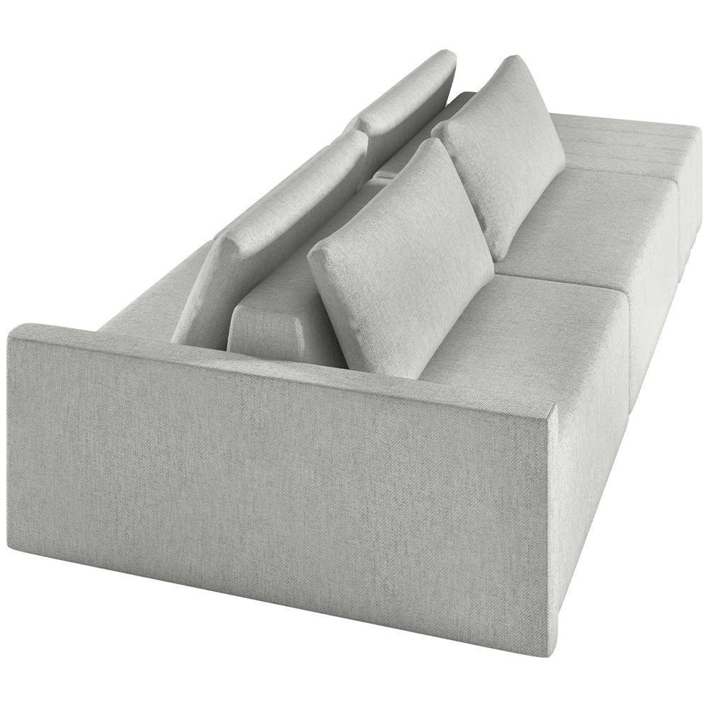 Sofá Ilha Modular Para Sala 252cm Com Puff Dublin K01 Linho Cinza - Lyam Decor - 4