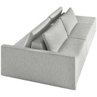 Sofá Ilha Modular Para Sala 252cm Com Puff Dublin K01 Linho Cinza - Lyam Decor