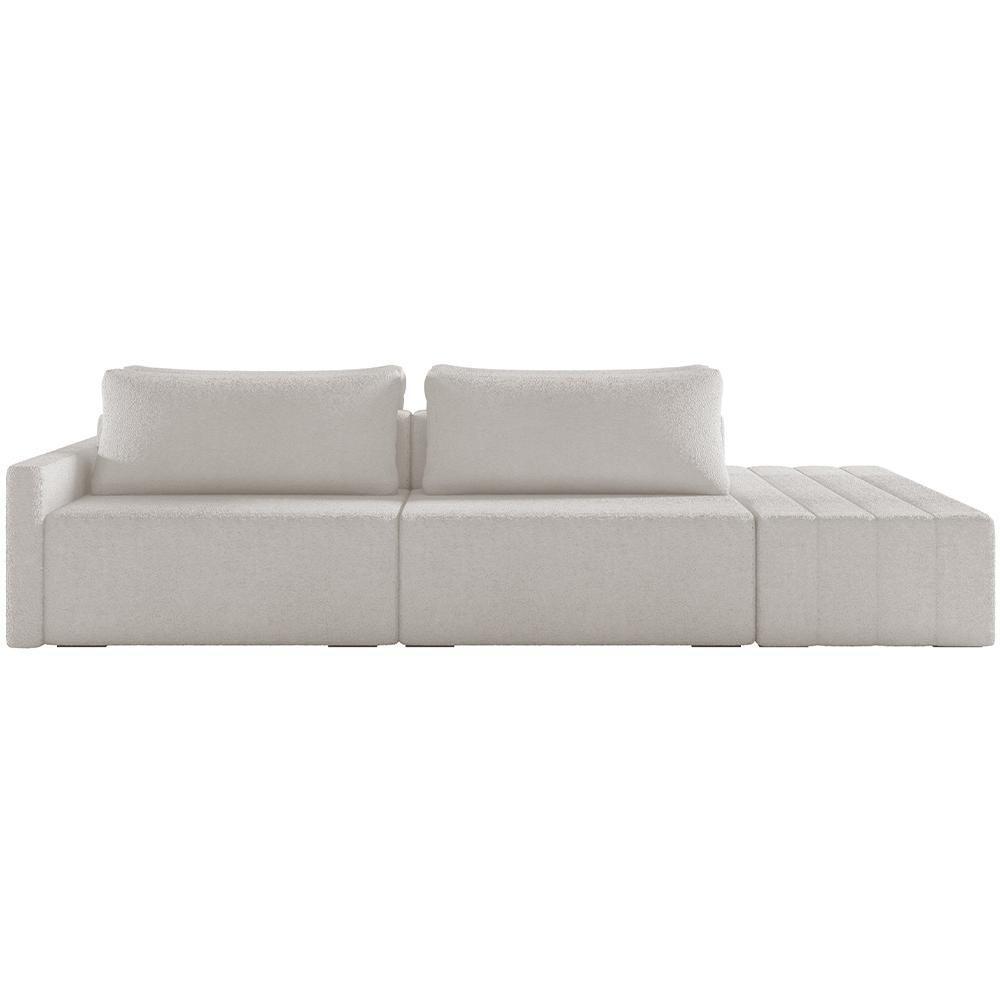 Sofá Ilha Modular Para Sala 232cm Com Puff Dublin K01 Bouclê Creme - Lyam Decor - 5