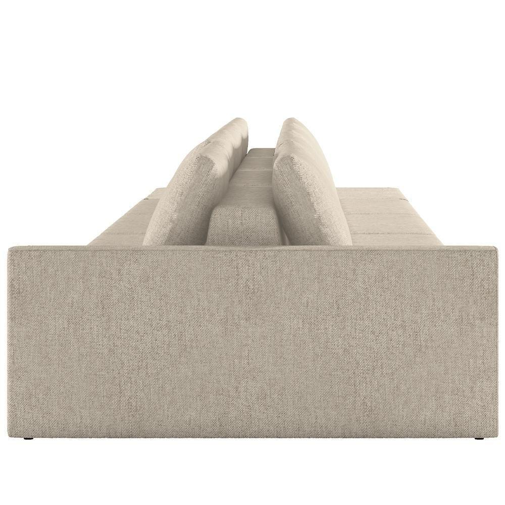 Sofá Ilha Modular Para Sala 342cm Com Puff Dublin K01 Linho Bege - Lyam Decor - 2